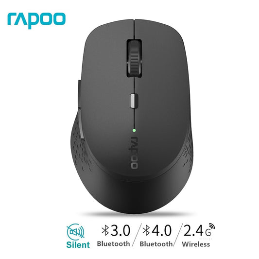 Orignial Rapoo Multi-mode Silent Wireless Mouse with Side buttons Bluetooth-compatible and 2.4GHz for Three Devices Connection.