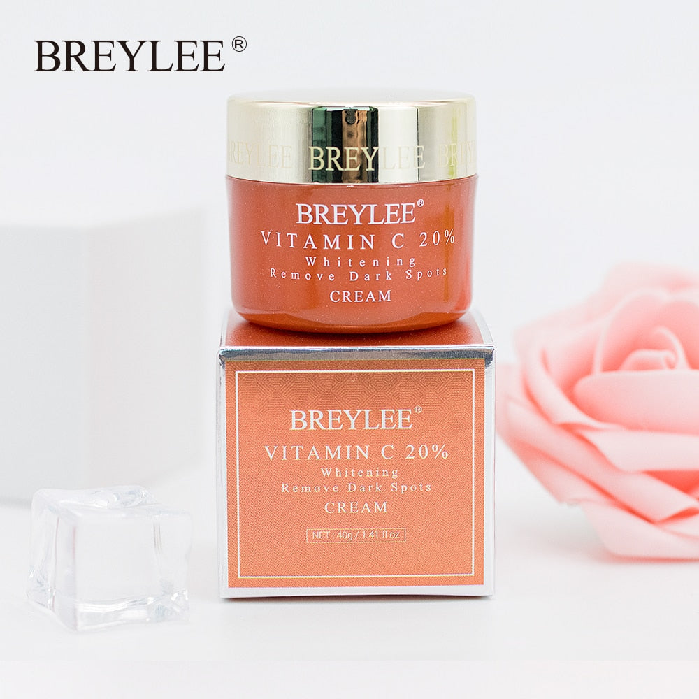BREYLEE Vitamin C Whitening Facial Cream 20% VC Fade Freckles Remove Dark Spots Melanin Remover Skin Brightening Cream Face Care