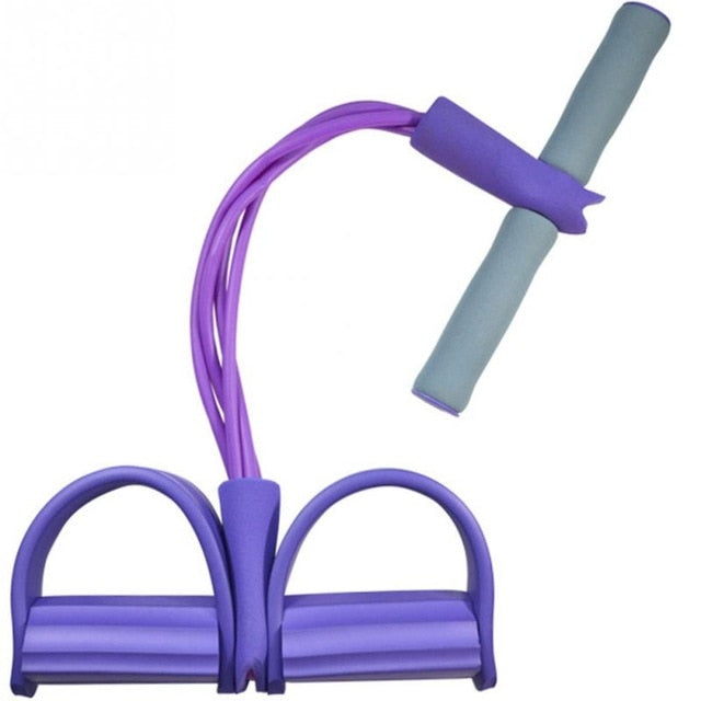 Fitness Resistance Bands 4 Tube Strong Latex Elastic Pedal Exerciser Pilates yoga fitness equipment