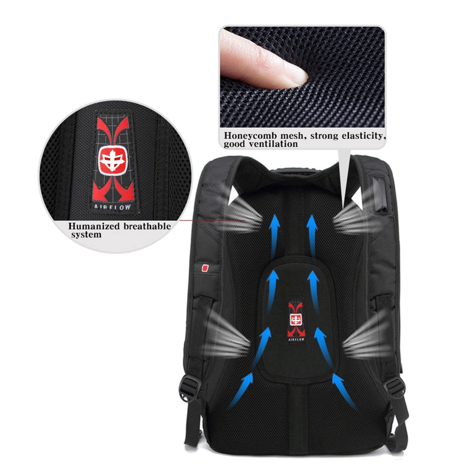 Waterproof Men's Backpack 15.6/17 Inch Laptop Backpacks School Travel Bags Swiss-style Large Capacity Business bagpack Mochila.