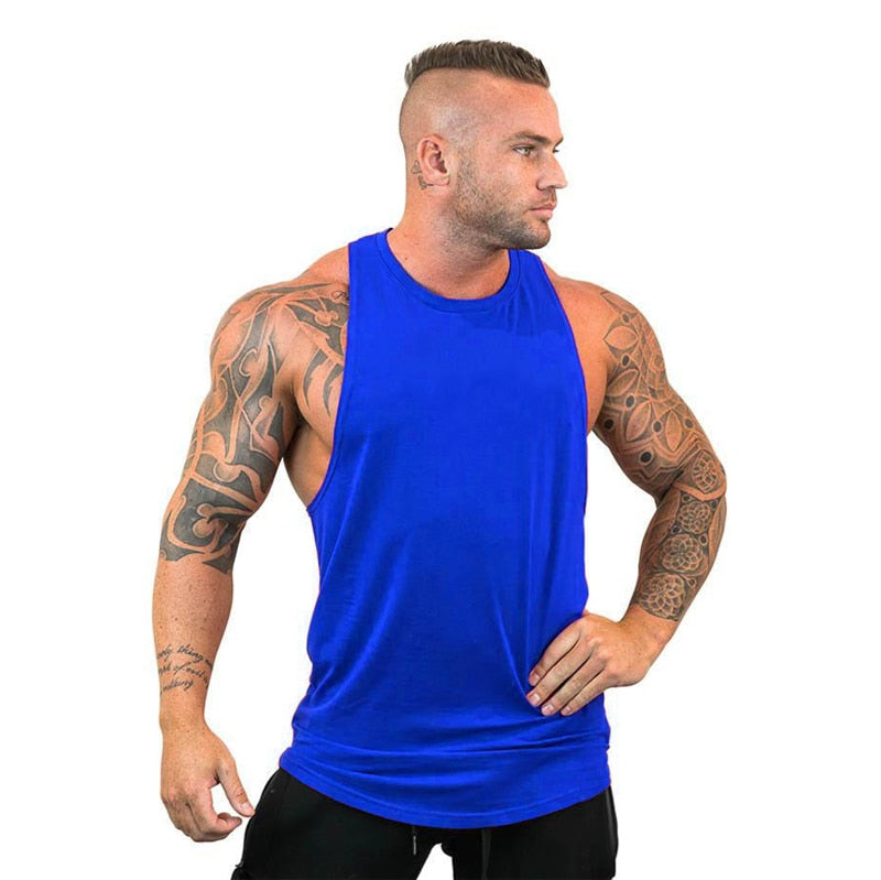 Plain Bodybuilding Stringer Tank Tops Men Workout Hooded Shirt Fitness Tank Top Men Gym Clothing Cotton Vest Hoodies