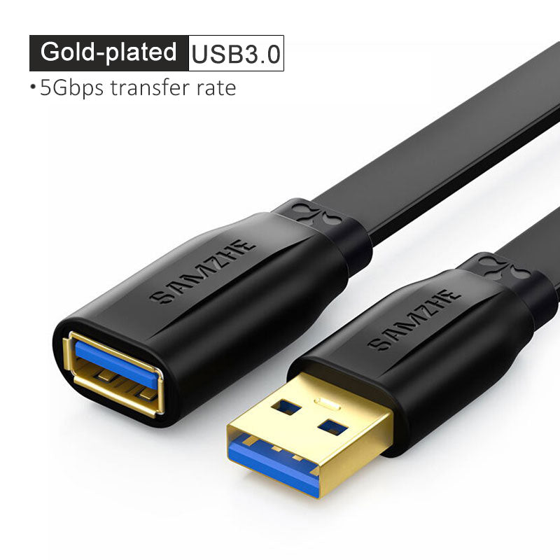 SAMZHE USB 3.0 Extension Male to Female 2.0 Extender Cable For PC TV PS4 Computer Laptop Extender.