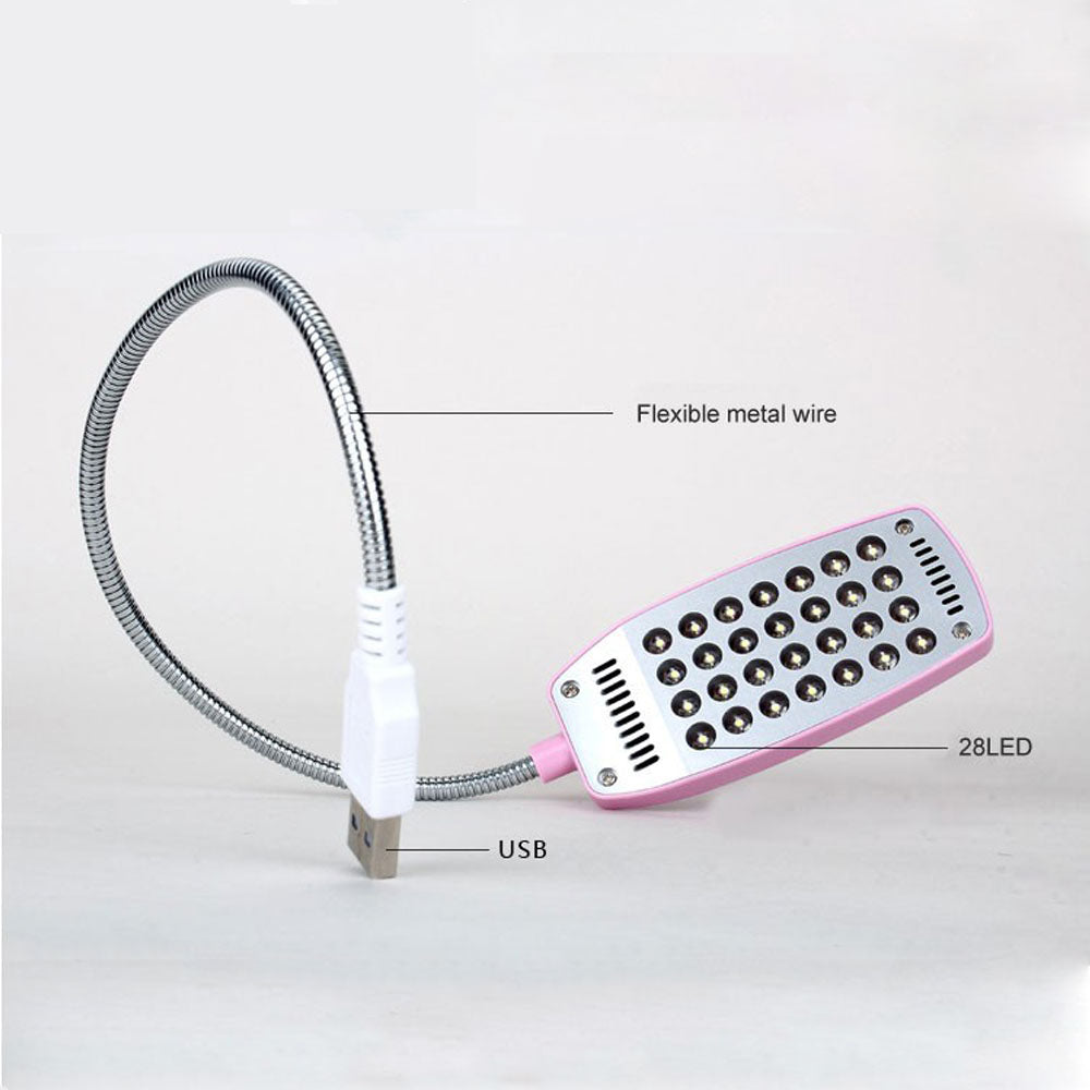 28 leds Book Reading Lamp Flexible USB Night Light for Laptop Notebook Computer Desktop No Flicker Eyesight Protection Light.