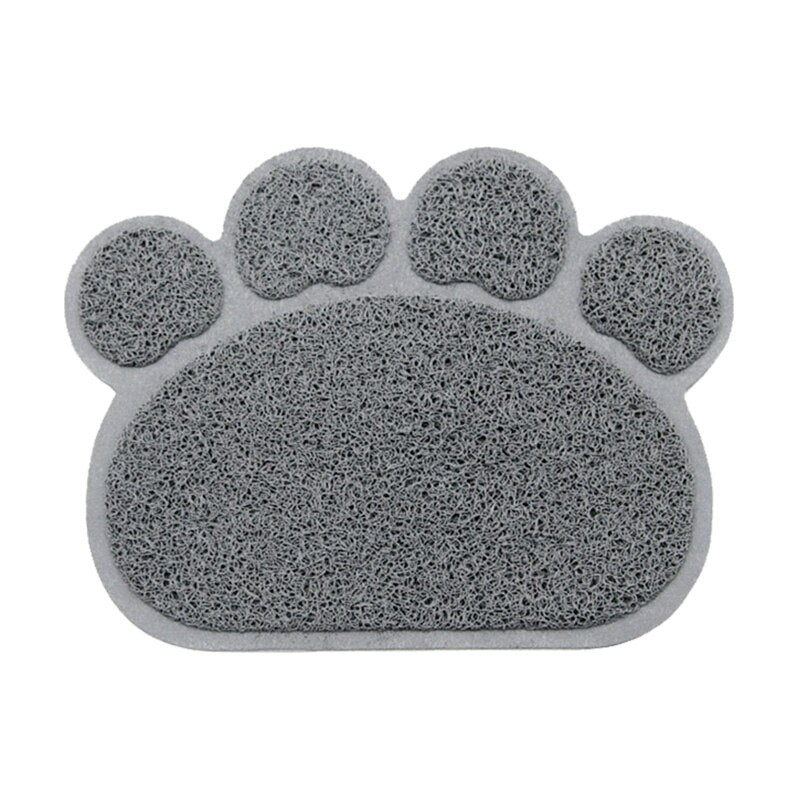 Paw Shaped Cat Litter Mat Litter Trapping Pad Waterproof PVC Pet Dog Food Mats Feeding Placemat Easy Washing Non-slip Floor Pads