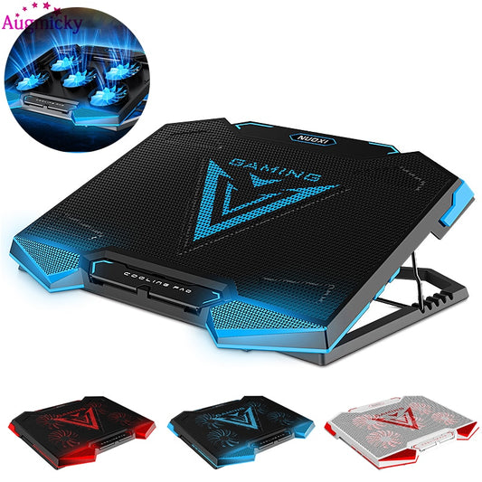 2018 New Notebook PC Cooler Laptop Cooling Pad Stand Air Cooled 5 Fans USB Ergonomics Adjustable Holder for 12-17 inch Laptop