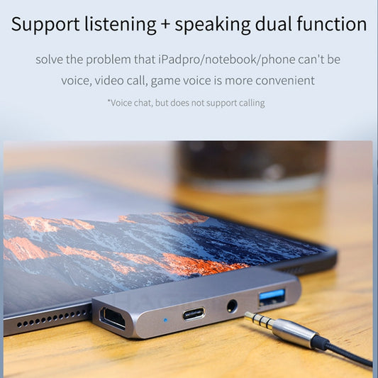 Hagibis USB C HUB TYPE-C to HDMI-compatible Adapter 3.5mm Audio PD Charging USB 3.0 Port Converter for iPad Pro Macbook Laptop