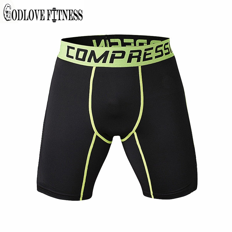 New 2019 Mens Tight Elastic Compression Shorts Fitness Brand Clothing Wicking Bermuda Short Pants Homme Men Bodybuilding Shorts