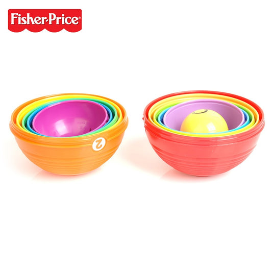 Fisher-Price Brilliant Basics Stack & Roll Cups Children Educational Toy Pierwsze Klocki Malucha K7166 For Kid Birthday Gift