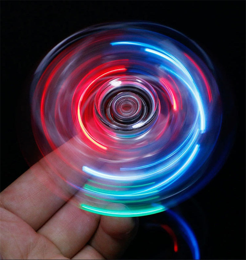 Creative Luminous LED Light Fidget Spinner Transparent Colorful Stress Relief Hand Spinner Glow In The Dark Anti-stress Toy Gift