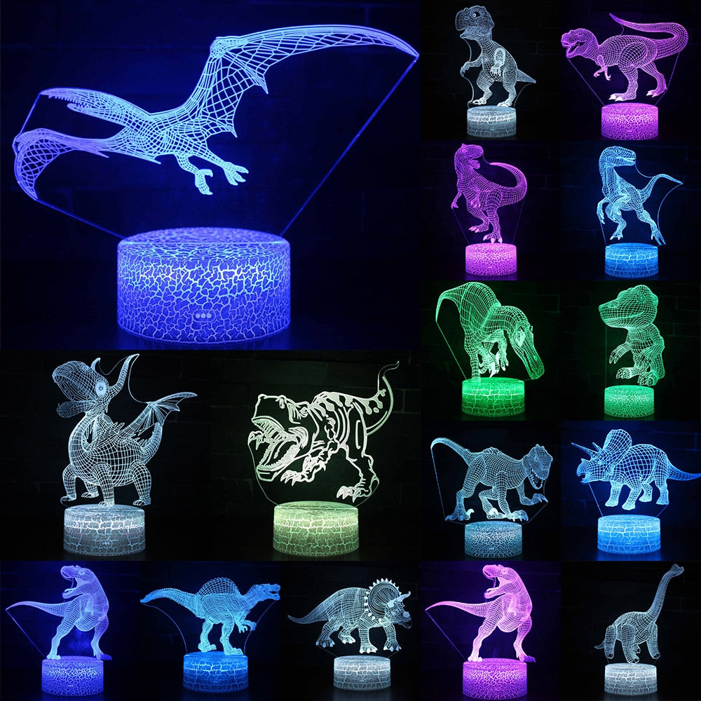 3D LED Night Light Lamp Dinosaur Series 16Color 3D Night light Remote Control Table Lamps Toys Gift For kid Home Decoration D23.