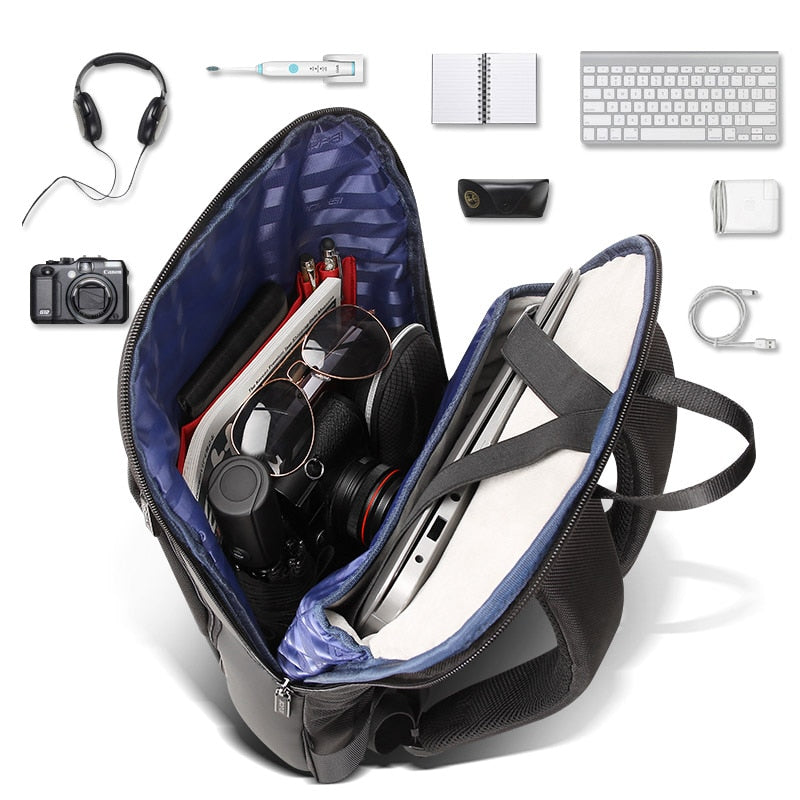 BOPAI Slim Laptop Backpack Men 15.6 Inch Pack Office Work Women Bagpack Business Anti Theft Unisex Black Thin Light Backpacking.