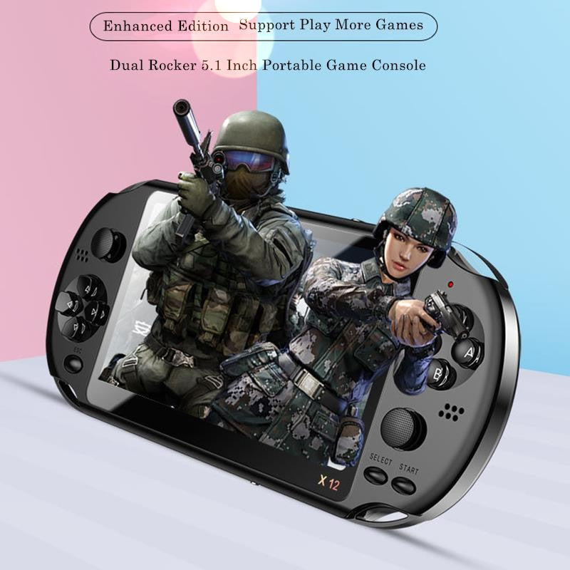 X12 Gaming 5.1 inch Handheld Portable Game Console 8GB preinstalled 2000 free games support TV Out video game machine boy player.
