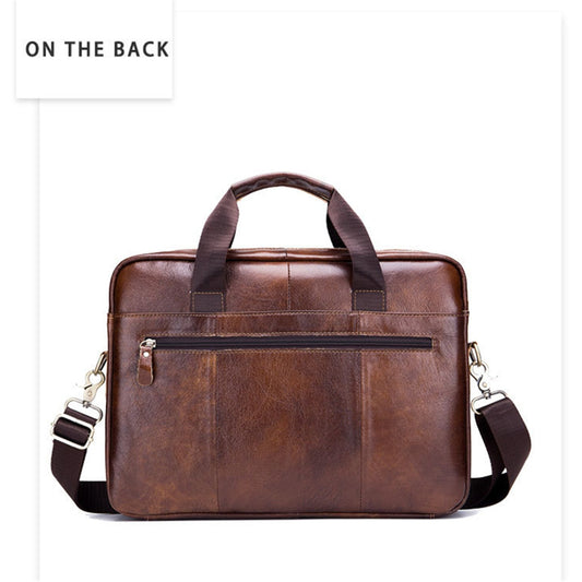 Men Briefcases Lawyer Genuine Leather Handbag Vintage Laptop Briefcase Male Computer Shoulder Bags Casual Men's Bag Documents.
