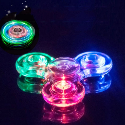 Creative Luminous LED Light Fidget Spinner Transparent Colorful Stress Relief Hand Spinner Glow In The Dark Anti-stress Toy Gift