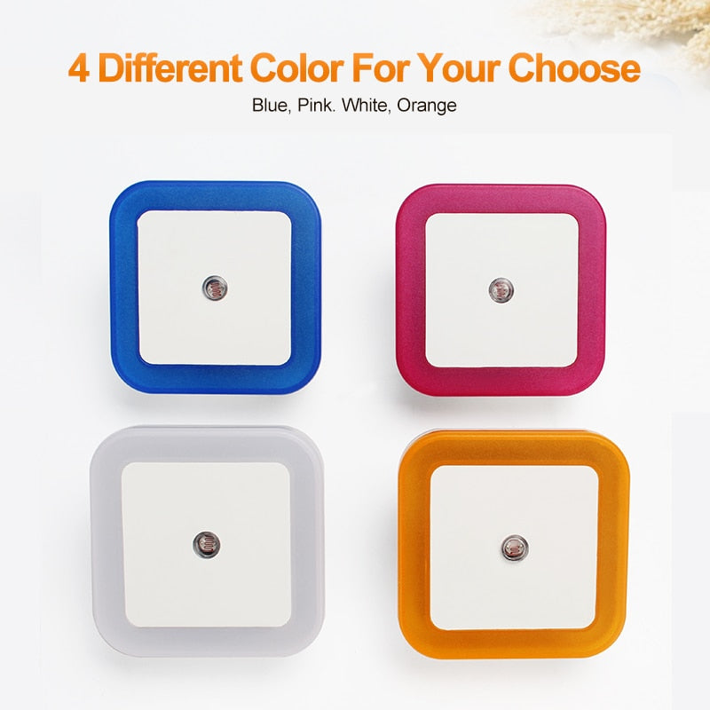 LED Night Light Mini Light Sensor Control 110V 220V EU US Plug Nightlight Lamp For Children Kids Living Room Bedroom Lighting.