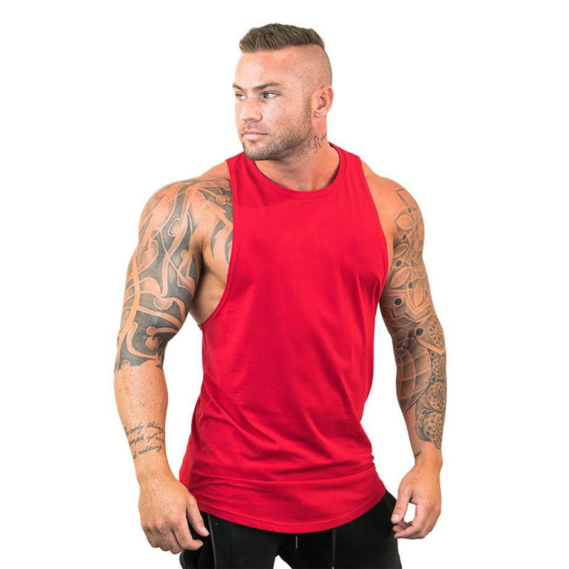 Plain Bodybuilding Stringer Tank Tops Men Workout Hooded Shirt Fitness Tank Top Men Gym Clothing Cotton Vest Hoodies