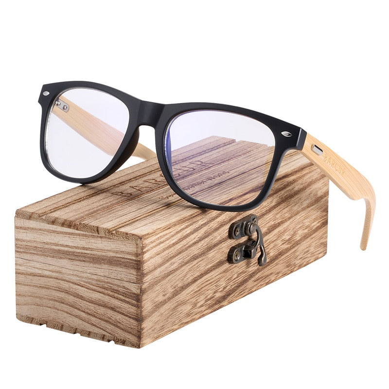 BARCUR Wood Anti Blue Ray Glasses Computer Glasses Optical Eye UV Blocking Gaming Filter Eyewear