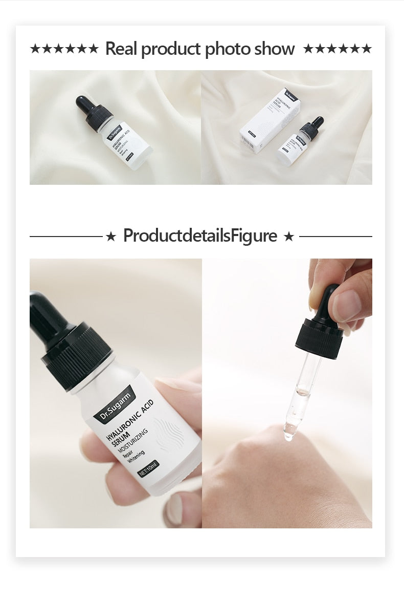 Dr.Sugarm 4D Hyaluronic Acid Serum Face Moisturizing Solution Whitening Anti Aging Anti Wrinkle Acne Facial Essence