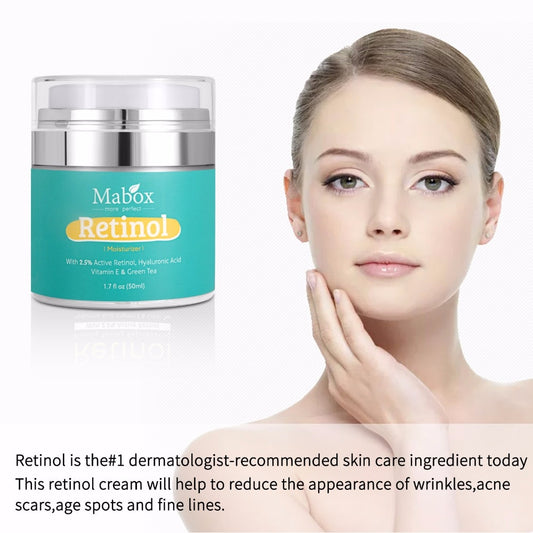 Mabox Retinol Moisturizer Face Cream Vitamin E Collagen Retin Anti Aging Wrinkles Acne Hyaluronic Acid Anti-aging Serum