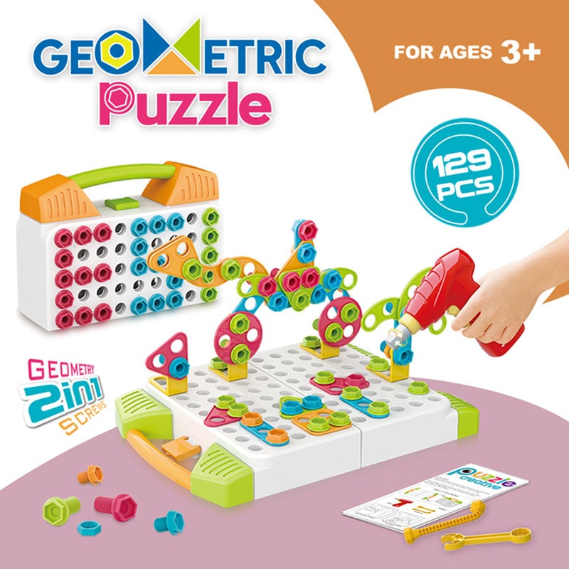 95-215PCS Electric Drill Screw Group Toys Nut Disassembly Assembly Toolbox Sets Puzzle Toys Children STEM Educational Toys Gifts