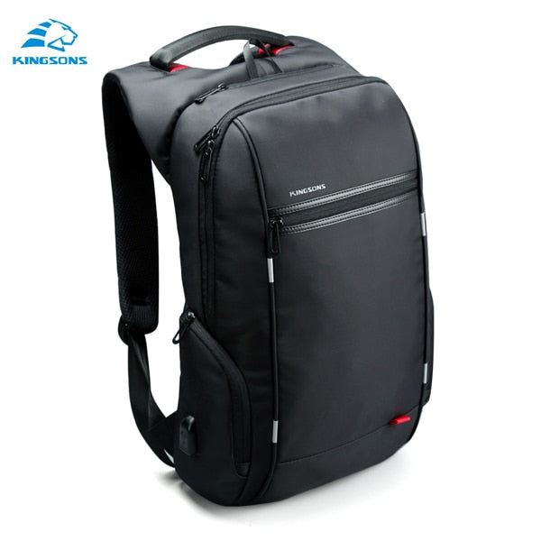 Kingsons 15"17" Laptop Backpack External USB Charge Computer Backpacks Anti-theft Waterproof Bags for Men Women.