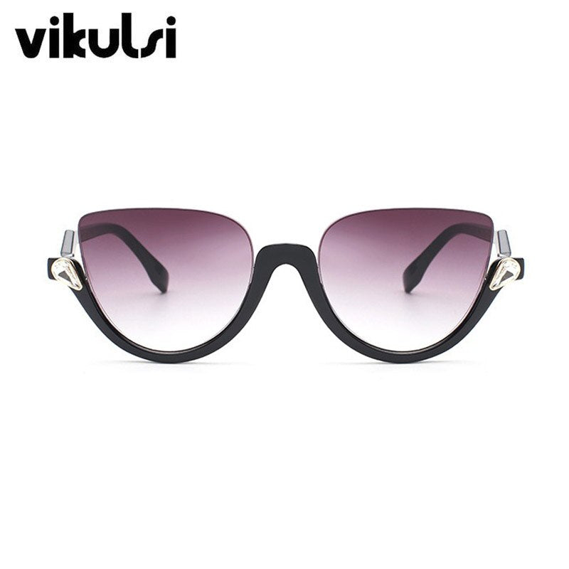 Luxury Diamond Cat Eye Shades Sunglasses Women 2017 Unique Brand Designer Clear Sun Glasses Fashion Style Sunglasses UV400 Gafas