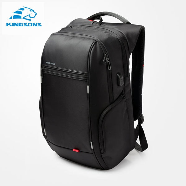 Kingsons 15"17" Laptop Backpack External USB Charge Computer Backpacks Anti-theft Waterproof Bags for Men Women.
