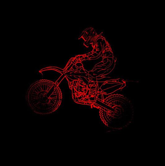 3D Night Lights Riding Mountain Motorcycles LED Touch illusion Lamp 7-color Change USB Table Lamps Home Office Decor Gift Light.