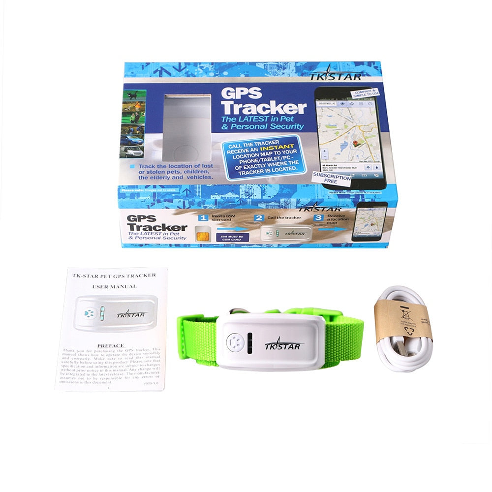 Dog GPS Tracker TK909 Waterproof IP65 Geo-fence 400h Standby Mini GPS Locator For Dog GPS For Cat Collar Voice Monitor FREE APP.