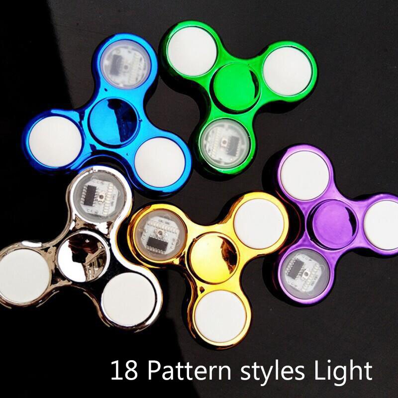 Creative Luminous LED Light Fidget Spinner Transparent Colorful Stress Relief Hand Spinner Glow In The Dark Anti-stress Toy Gift