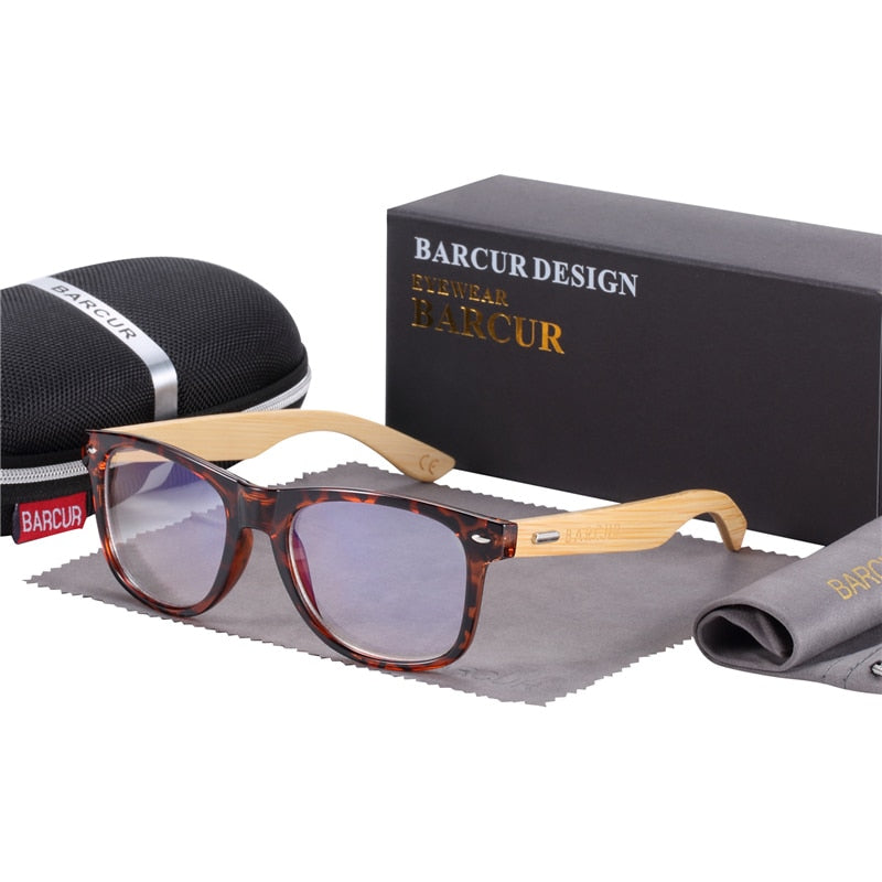 BARCUR Wood Anti Blue Ray Glasses Computer Glasses Optical Eye UV Blocking Gaming Filter Eyewear