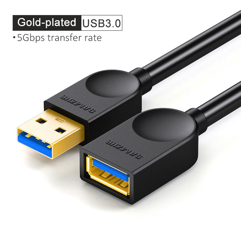 SAMZHE USB 3.0 Extension Male to Female 2.0 Extender Cable For PC TV PS4 Computer Laptop Extender.