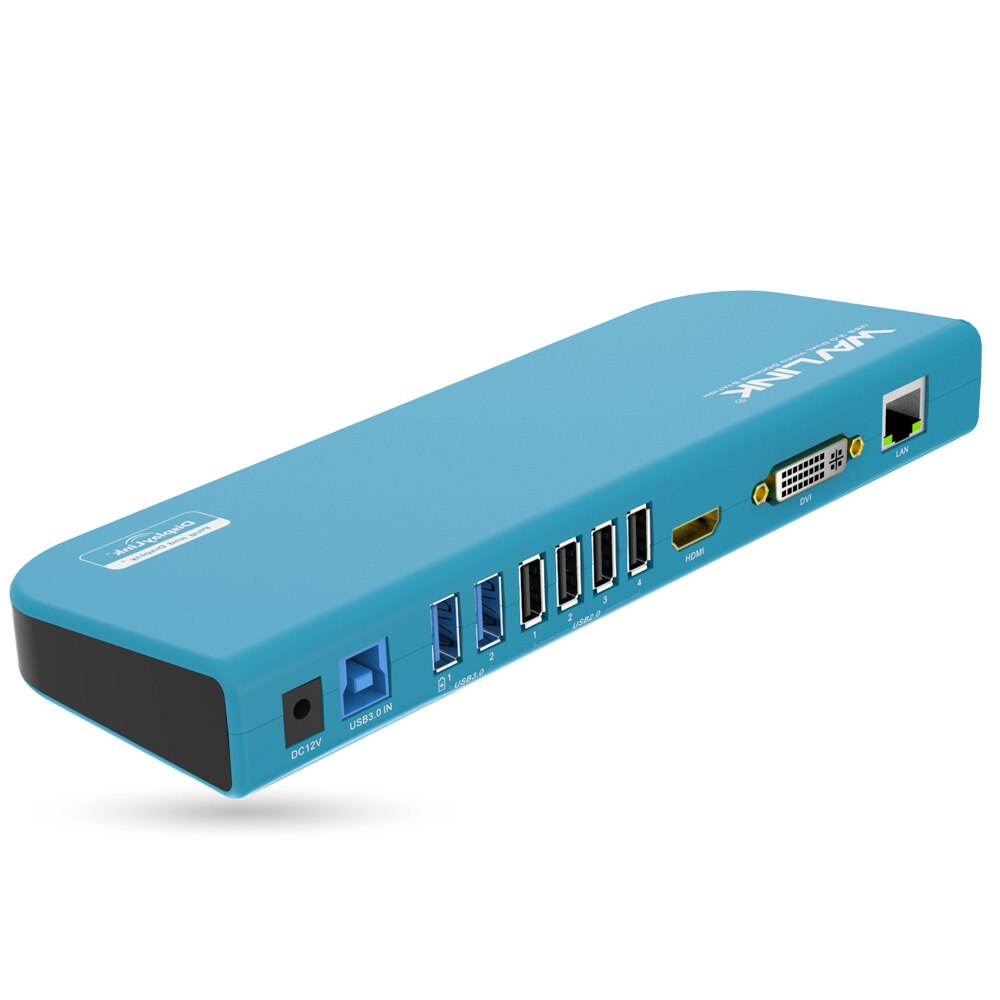 USB 3.0 Universal Docking Station Dual Video Monitor Display HDMI-/DVI/VGA Gigabit Ethernet Audio 6 USB Ports For Laptop Tablet