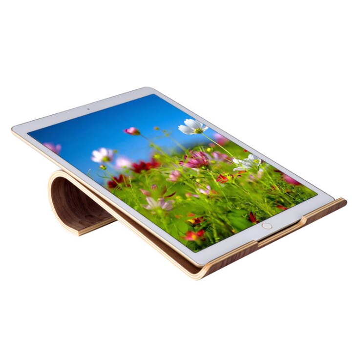 SaMDi Universal Wooden Wood Cool Plate Pad Support Dock Holder Stands Desktop Computer for IPad 1 2 3 4 and Laptop