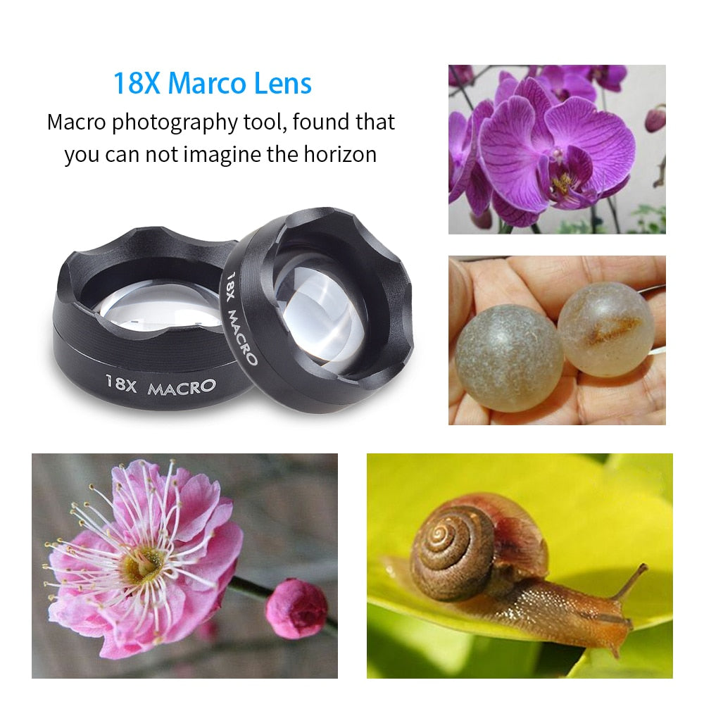 APEXEL Professional photography Macro Lens HD 18X macro mobile phone lens for iPhone 6 7 Xiaomi Android IOS smartphone HD18X.