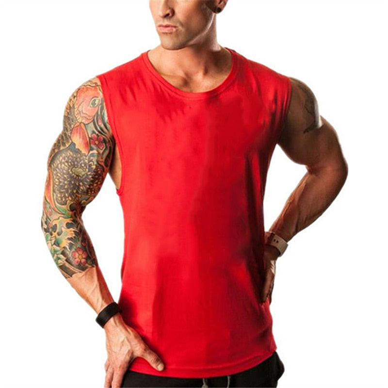 Plain Bodybuilding Stringer Tank Tops Men Workout Hooded Shirt Fitness Tank Top Men Gym Clothing Cotton Vest Hoodies