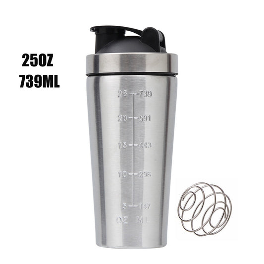 1000ML Big Volume Portable Stainless Steel Shaker With Shake Ball GYM Nutrition Protein Powder Water Bottles