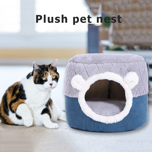 Pet Cat Basket Bed Cat House Warm Cave Kennel for Dog Puppy Home Sleeping Kennel Teddy Comfortable House Cat Bed