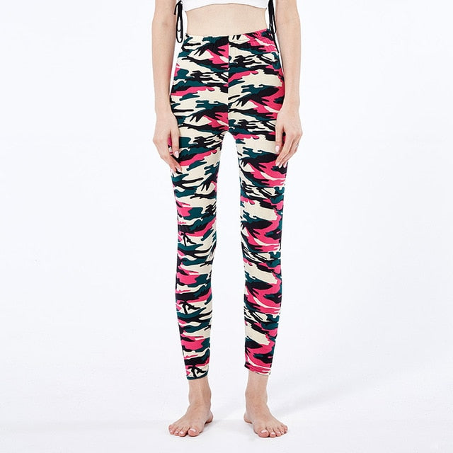 2022 Camouflage Printing Elasticity Leggings Fitness Pant Legins Casual Legging For Women