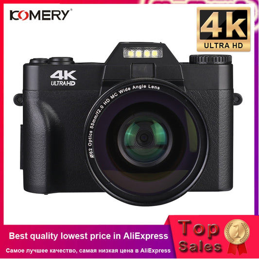 KOMERY Digital Camera 4K Camera 3.0 Inch LCD Flip Screen Video Camera 16X Digital Zoom HD Output Support WiFi Selfie Cam.