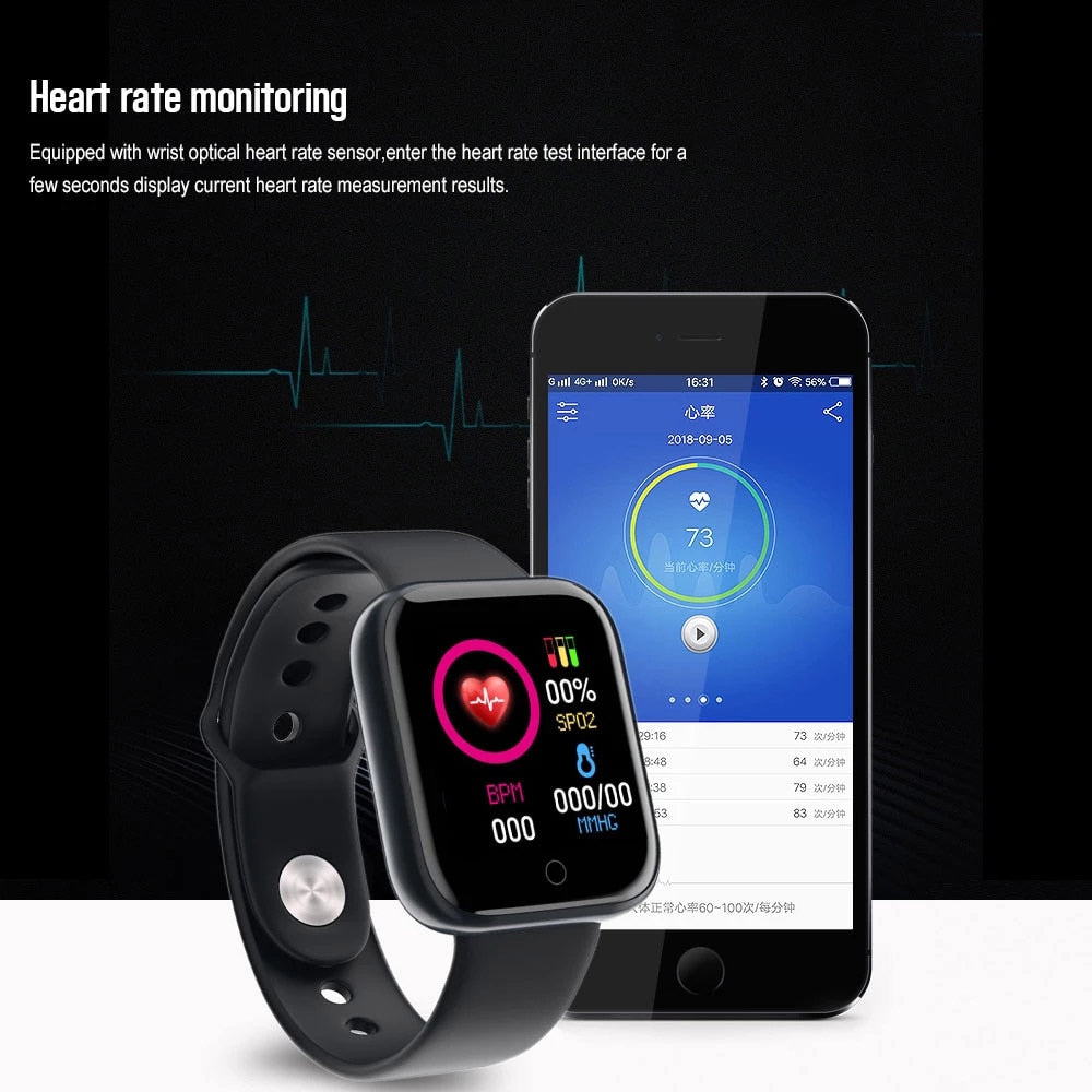 D20 Pro Bluetooth Smart Watch Men Women Y68 Blood Pressure Heart Rate Monitor Sport Smartwatch Fitness Tracker For Xiaomi Huawei.