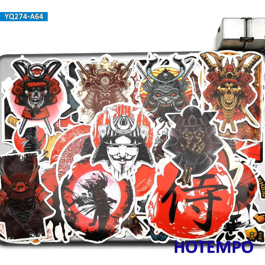 60pcs Japan Samurai Bushido Spirit Style Art Stickers for Mobile Phone Laptop Guitar Suitcase Skateboard Bike Car Decal Stickers.
