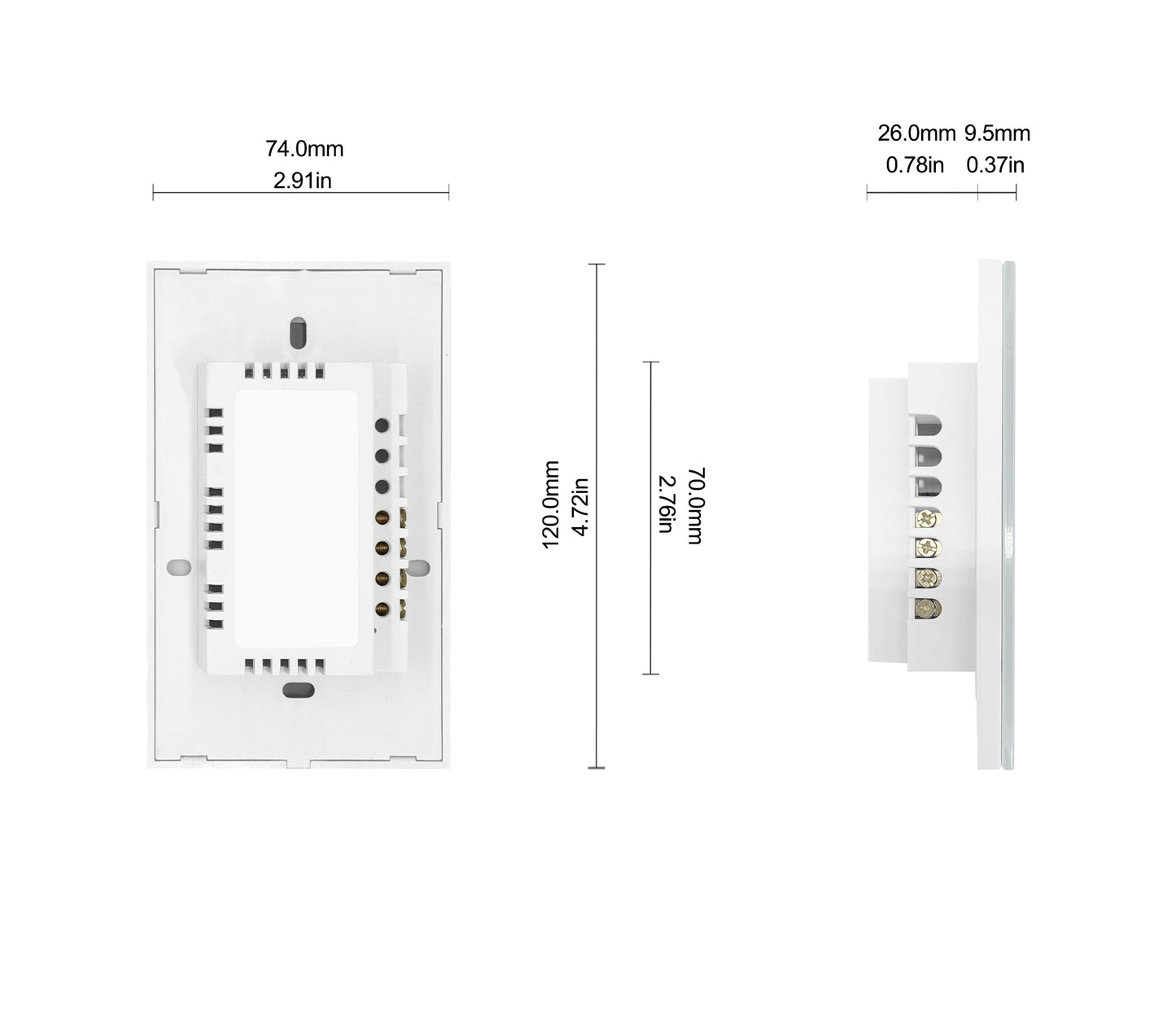 Smart Wifi Touch Switch No Neutral Wire Required Smart Home 1/2/3 Gang Light Switch 220V Support Alexa Tuya App 433RF Remote.