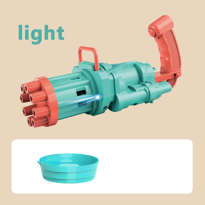 Kids Automatic Gatling Bubble Gun Toys Summer Soap Water Bubble Machine 2-in-1 Electric Bubble Machine For Children Gift Toys.