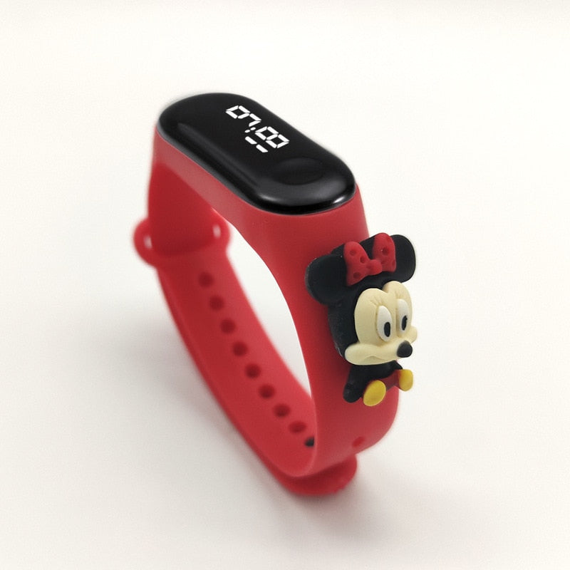 Disney Mickey Minnie LED Touch Watch Pooh Bear Bracelet Watch Student Children Sports Cartoon Electronic Watch Birthday Gifts.