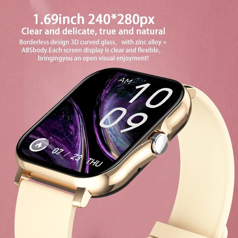 2021 New Women Smart watch Men 1.69" Color Screen Full touch Fitness Tracker Men Call Smart Clock Ladies For Android IOS+BOX.