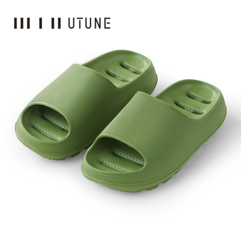 UTUNE EVA Slides Women Bathroom Shoes Hole Leaking Sandals Home Slippers Indoor Shoes Anti-slip Shower Men Slipper For Women
