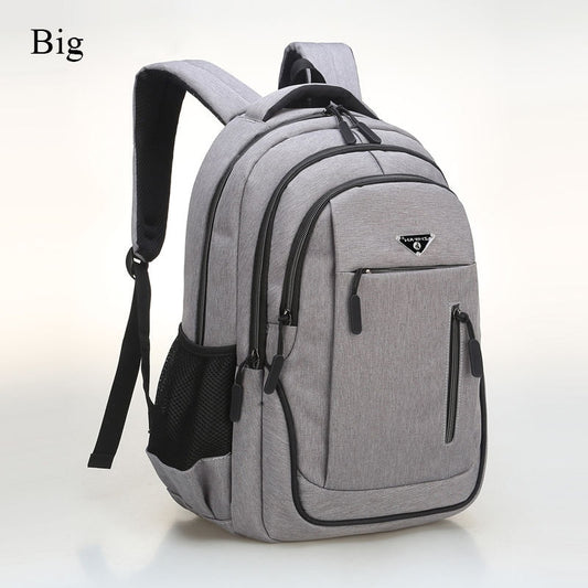 Big Capacity Men Backpack Laptop 15.6 Oxford Gray Solid High School Bags Teen College Student Back Pack Multifunctional Bagpack.