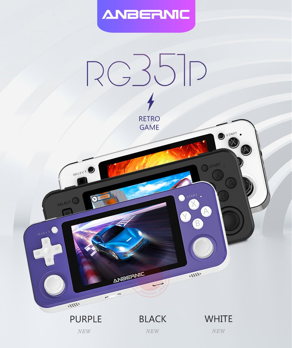 RG351P ANBERNIC Retro Game PS1 RK3326 64G Open Source System 3.5 inch IPS Screen Portable Handheld Game Console RG351gift 2400.