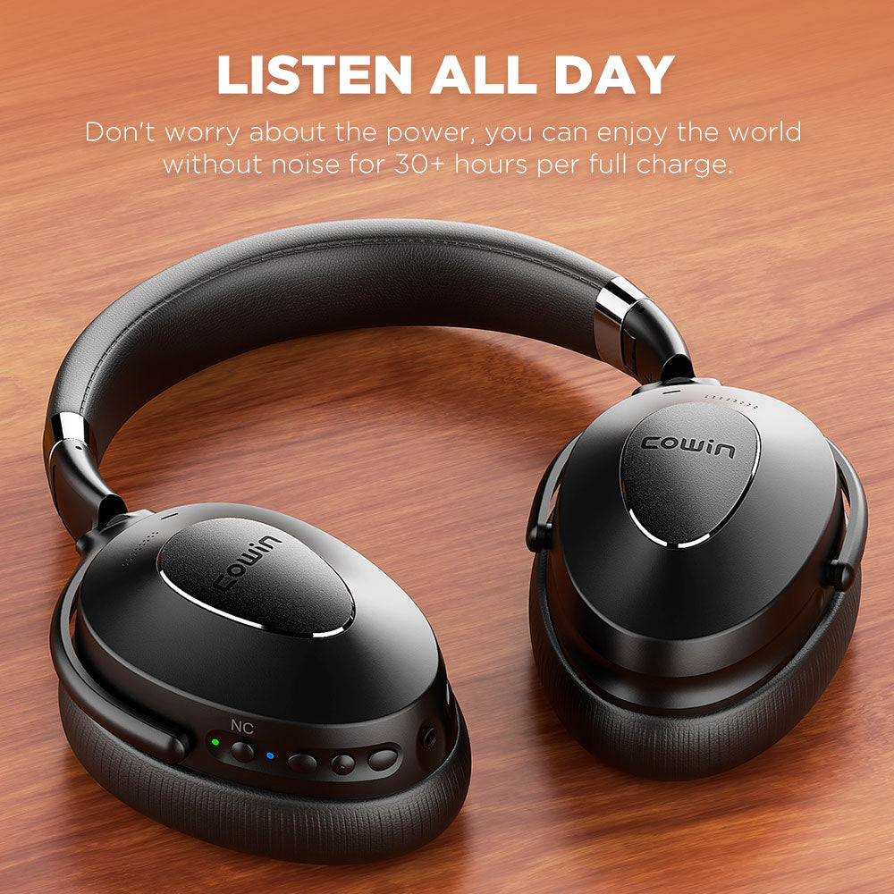 COWIN ANC SE8 Active Noise Cancelling Headphones Bluetooth Headphones Wireless Headset Over Ear with Mic SBC and AAC audio codec.